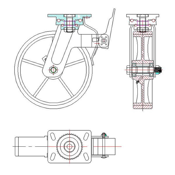 12 inch scaffold swivel caster drawing(1)