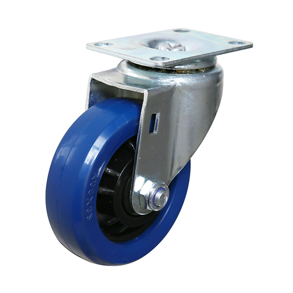 4 inch Blue Rubber on Nylon Core Swivel Caster