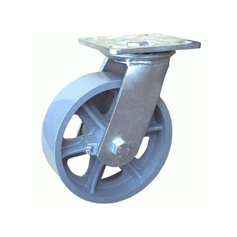 Picture-6x2 Heavy Duty Cast Iron Steel Swivel Caster with Straight Roller Bearing