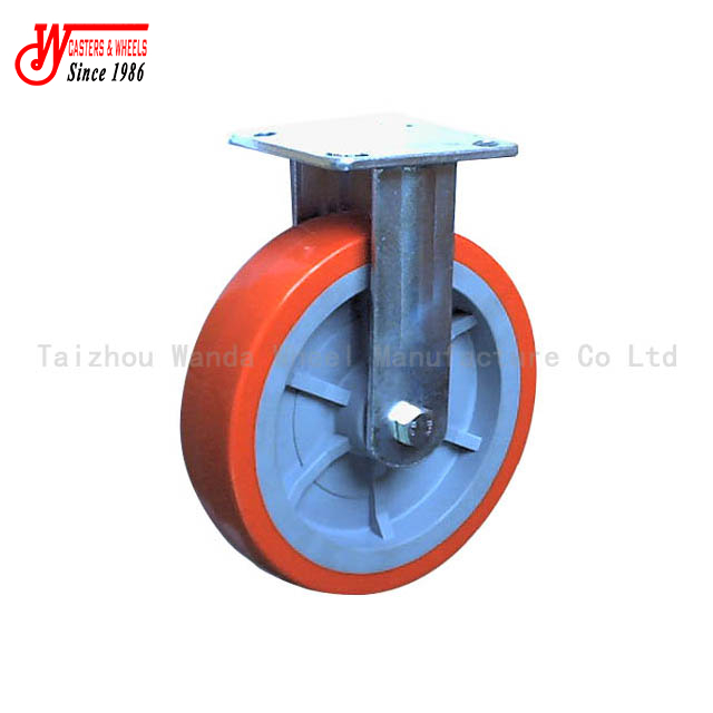 8 inch Medium Duty PP on TPU Rigid Caster for hand trolley