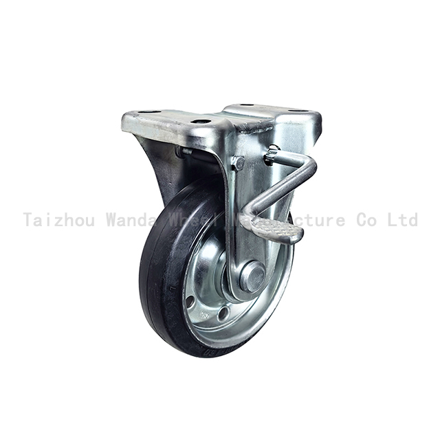 640x640 KB-150 Japan Style 150mm Rubber on Steel Rigid Caster with Brake 水印