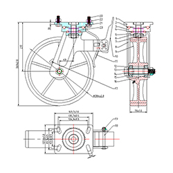12 inch scaffold swivel caster drawing