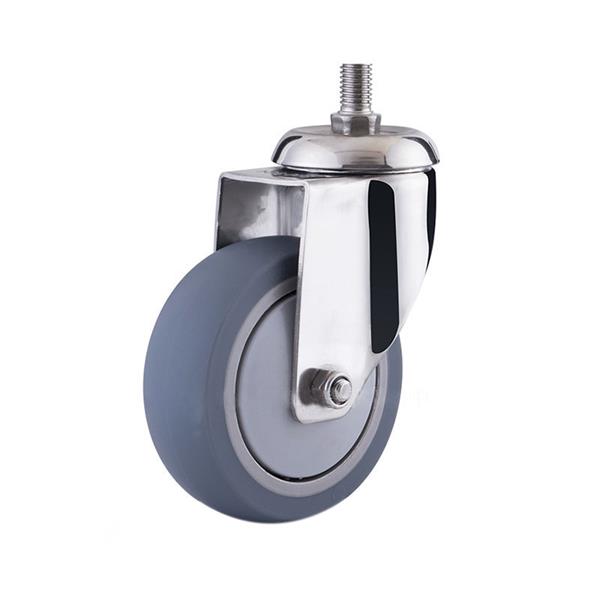Stainless Steel TPR Casters with Threaded Stem