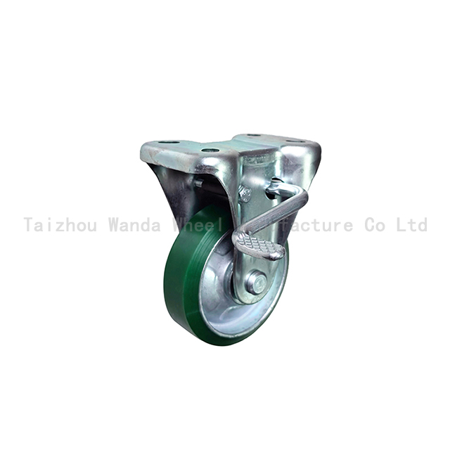 640x640 UKB-100 Japan Style 100mm PU on Steel Rigid Caster with Brake
