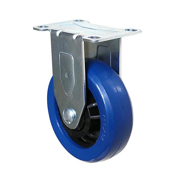 5 inch Blue Rubber on Nylon Core Fixed Caster