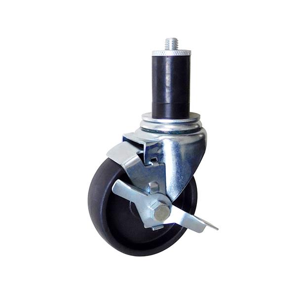 expandable 4x1.25 Rubber Caster with side brake