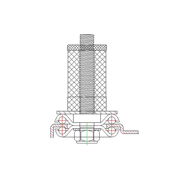expandable 4x1.25 Rubber Caster with side brake drawings
