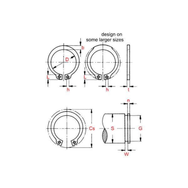 Drawing - External stamping Circlips