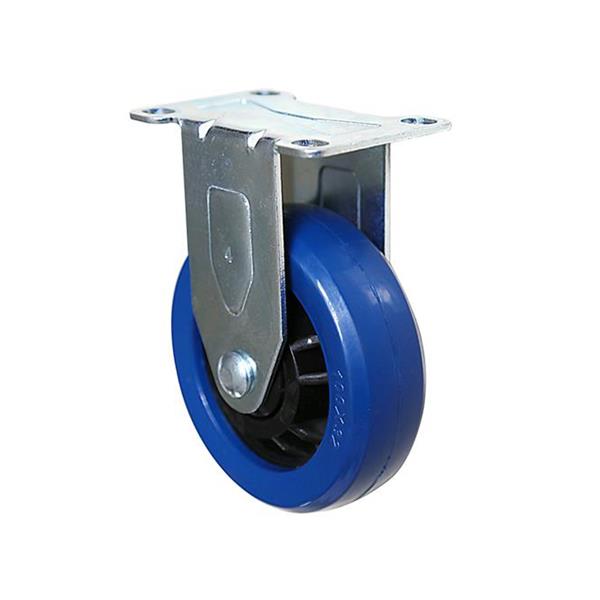 5 inch Blue Rubber on Nylon Core Fixed Caster